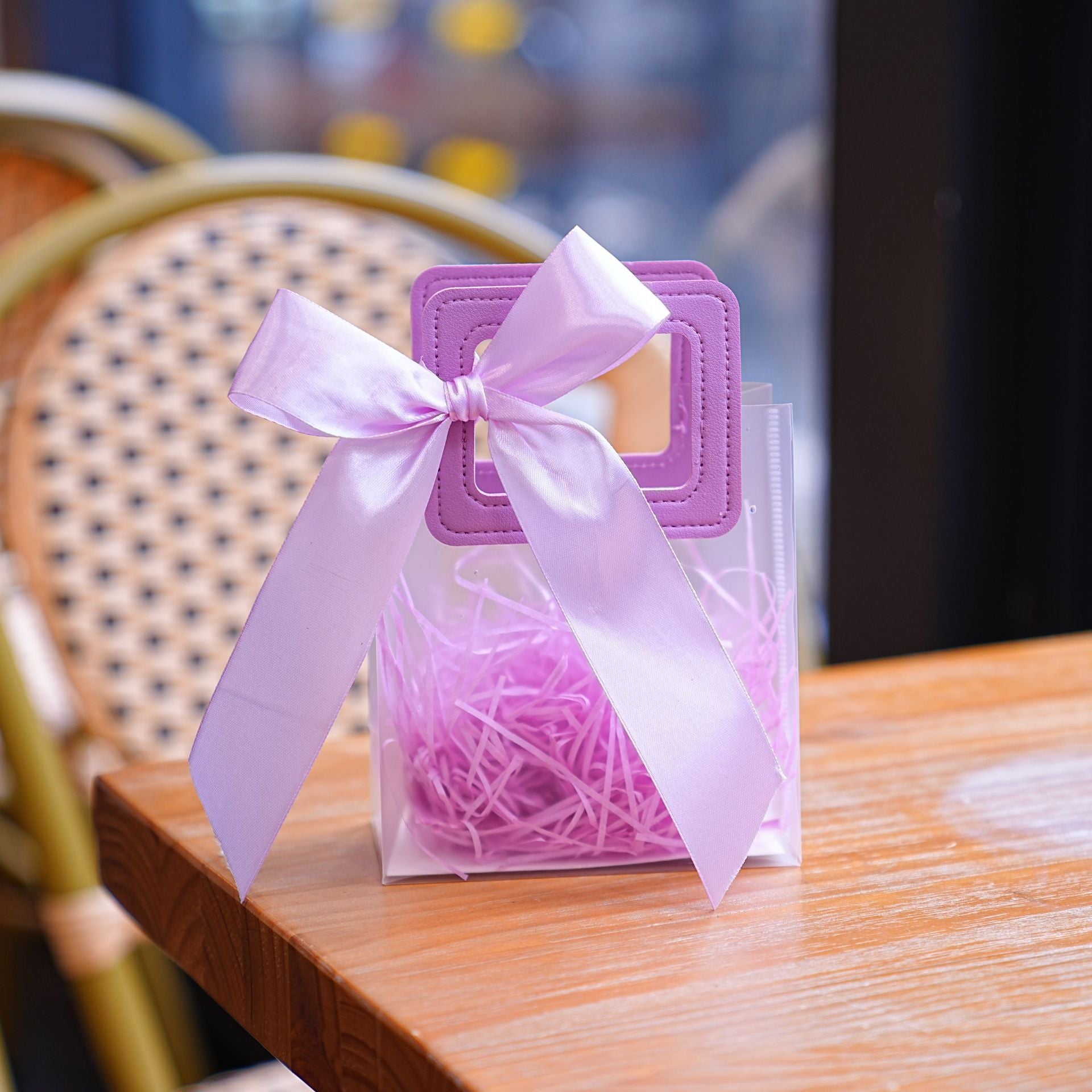 Transparent Plastic Gift Bags with Ribbon Decoration