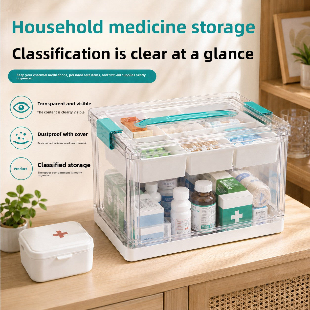 Transparent portable storage box