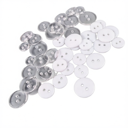 Transparent resin button