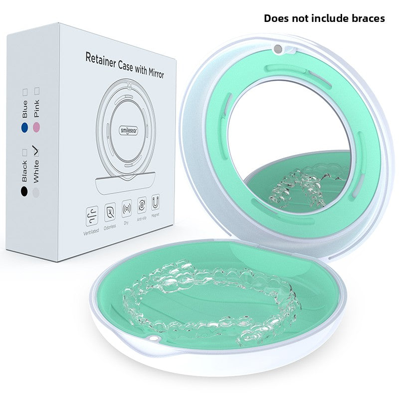 Transparent Retainer Storage Box with Mirror
