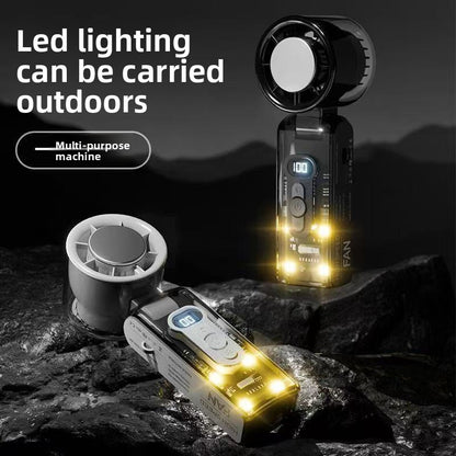 Transparent Semiconductor Cooling Handheld Fan with Light