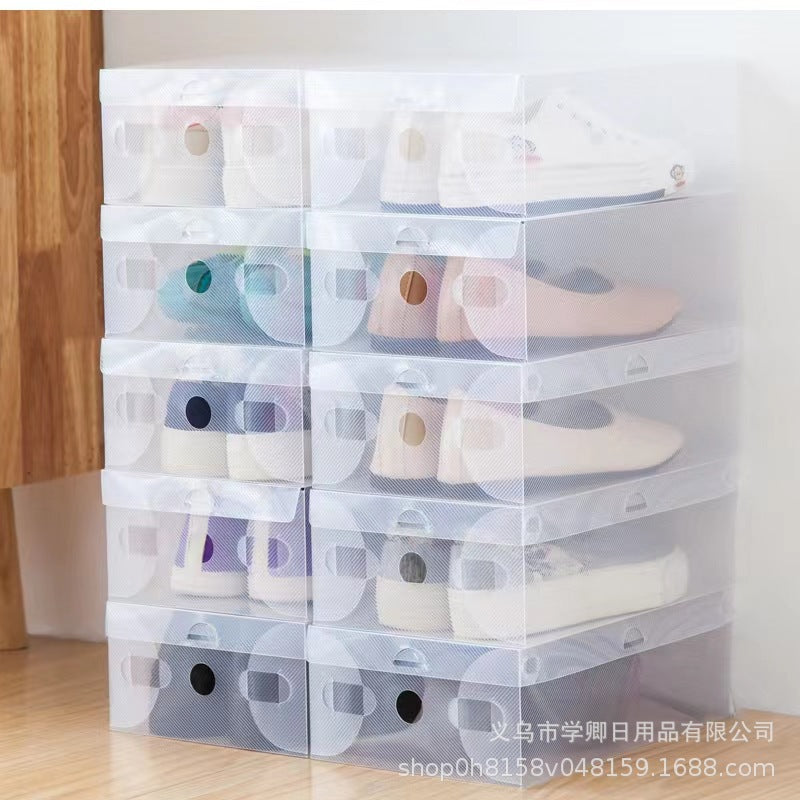 Transparent shoe organizer shoe box