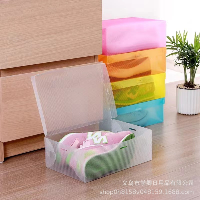 Transparent shoe organizer shoe box