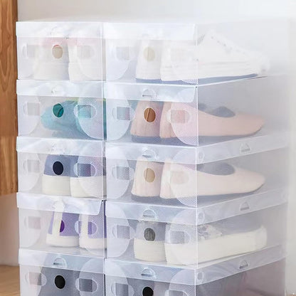 Transparent shoe organizer shoe box