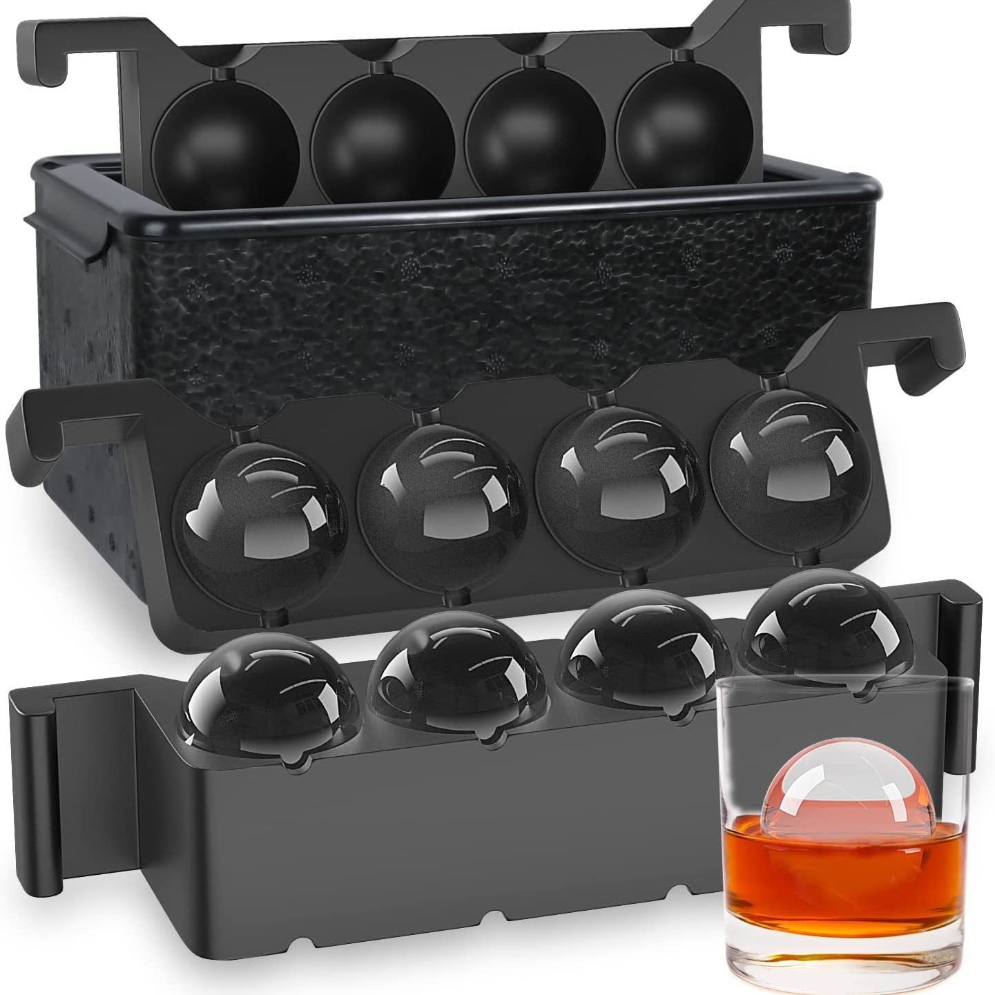 Transparent Silicone Ice Cube Mold with Square and Ball Shapes