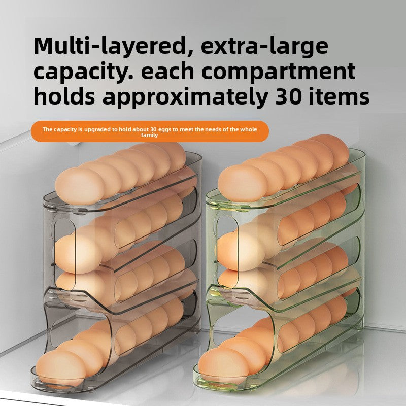 Transparent Slide Egg Storage Box Refrigerator Organizer