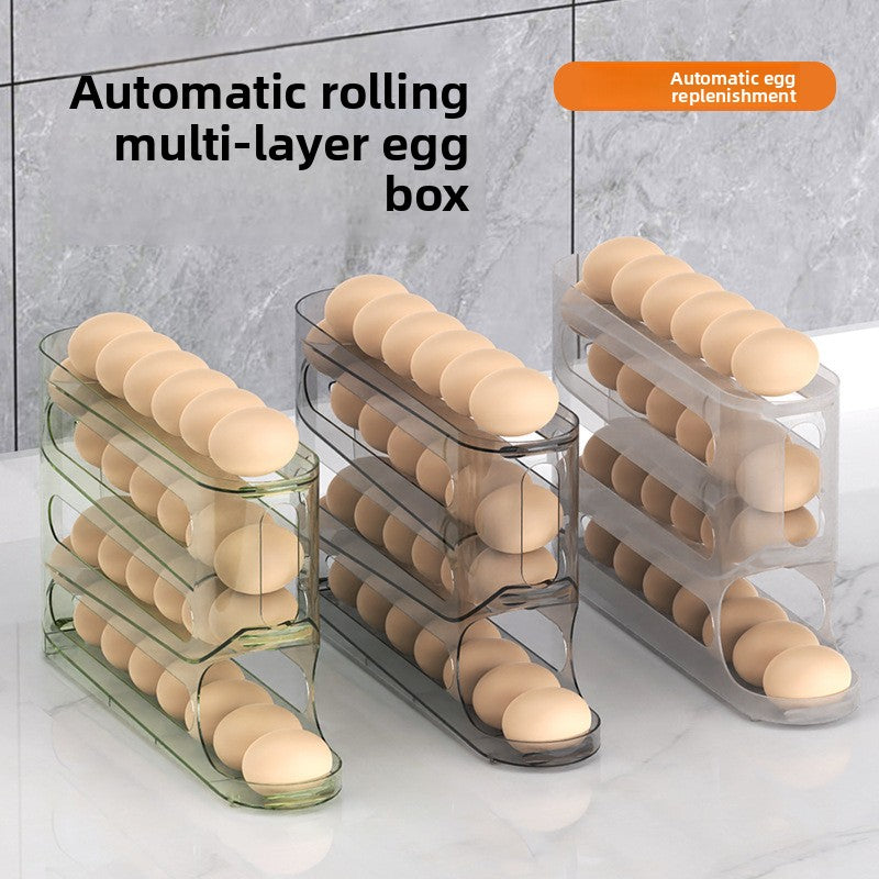 Transparent Slide Egg Storage Box Refrigerator Organizer