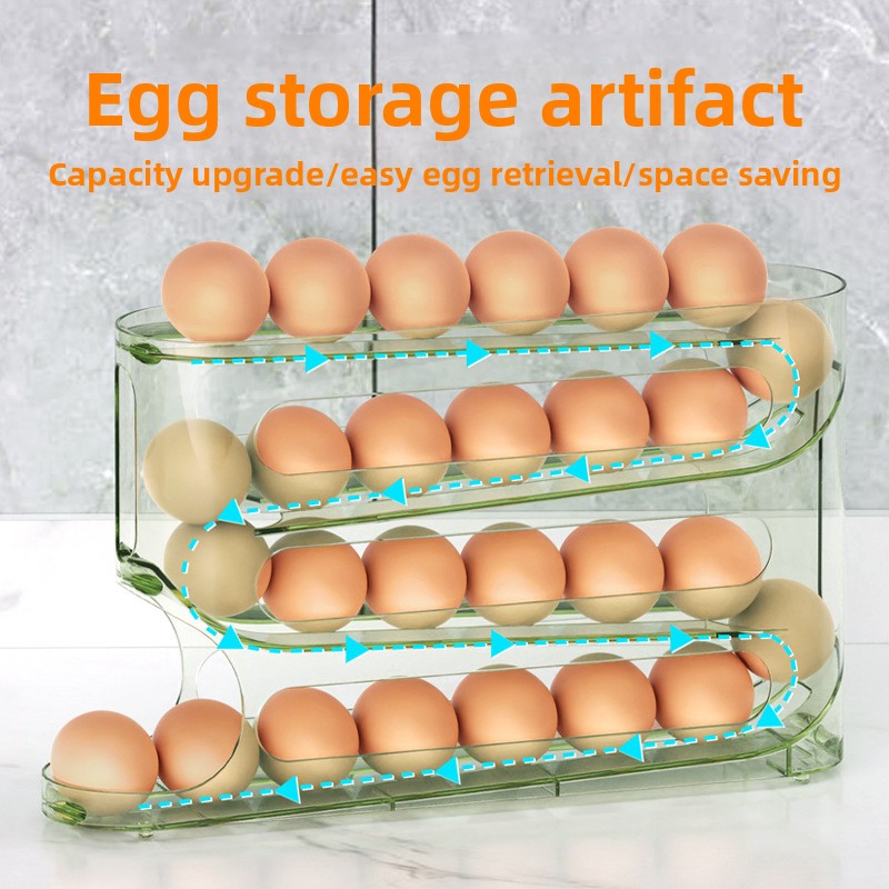 Transparent Slide Egg Storage Box Refrigerator Organizer