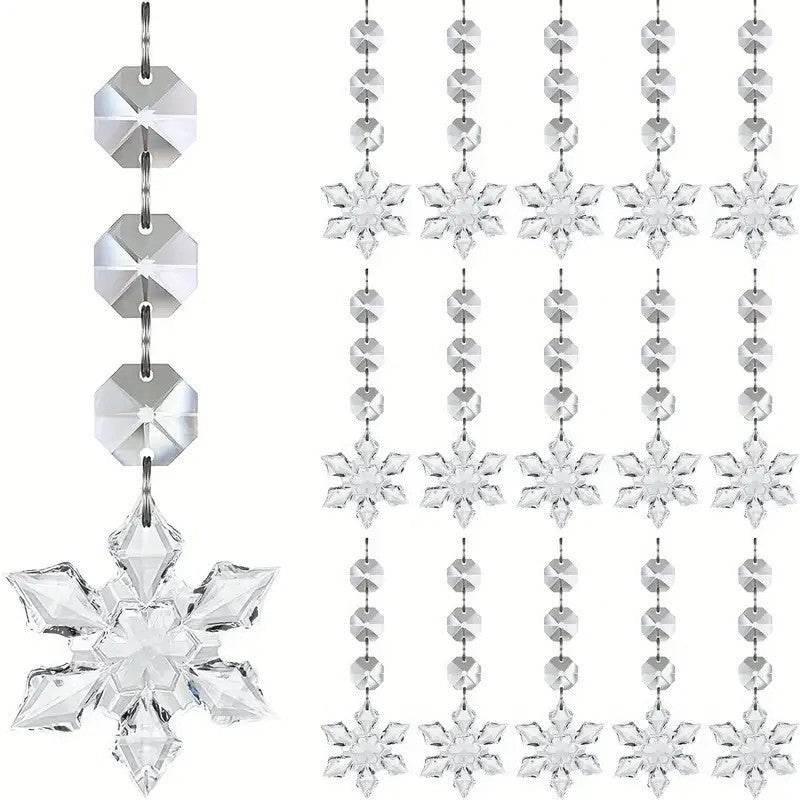 Transparent Snowflake Christmas Tree Hanging Ornaments