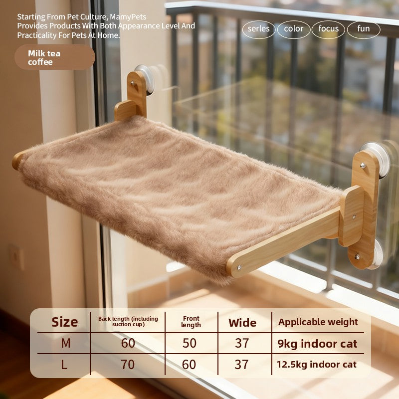 Transparent Suction Cup Cat Bed with Climbing Frame