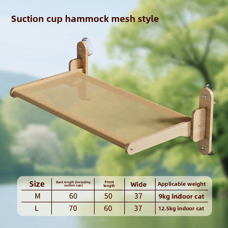 Transparent Suction Cup Cat Bed with Climbing Frame