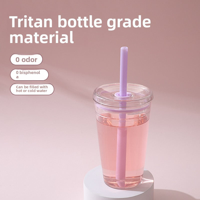 Transparent Suction Straw Drink Cup