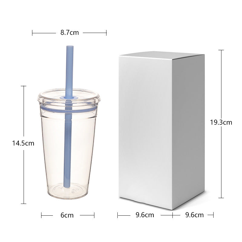 Transparent Suction Straw Drink Cup