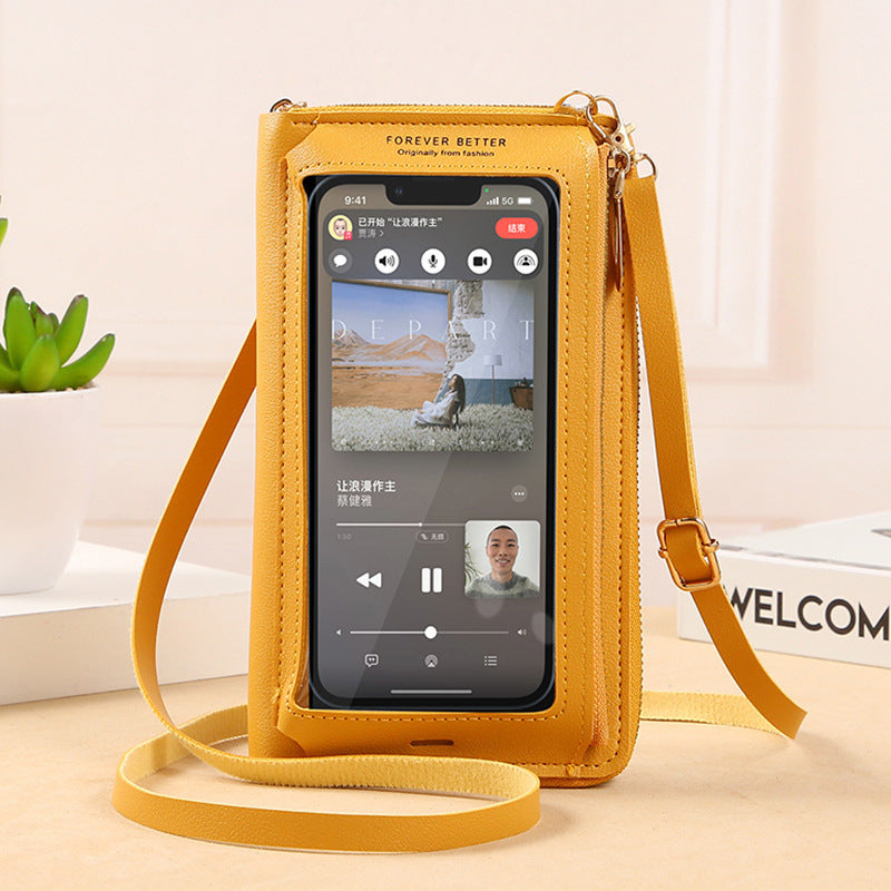 Transparent Touch-Screen Cross-Body Phone Bag