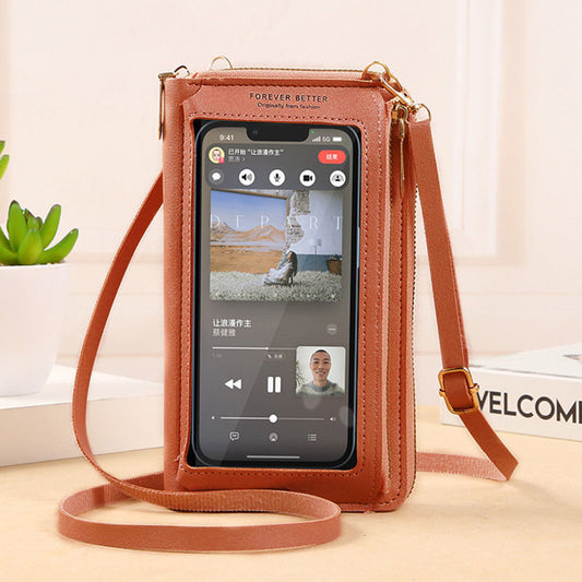 Transparent Touch-Screen Cross-Body Phone Bag