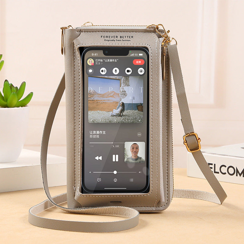 Transparent Touch-Screen Cross-Body Phone Bag