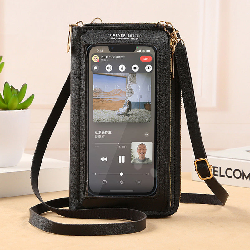 Transparent Touch-Screen Cross-Body Phone Bag