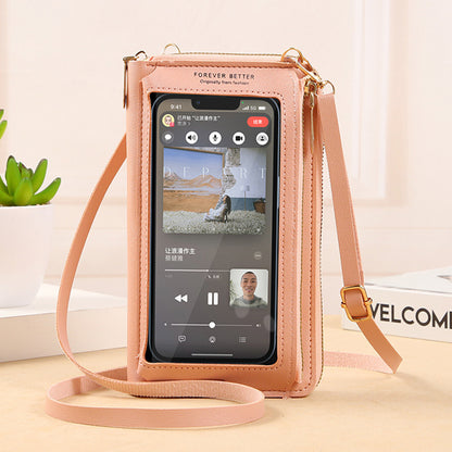 Transparent Touch-Screen Cross-Body Phone Bag