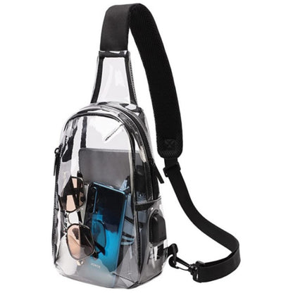 Transparent USB Charging Chest Bag