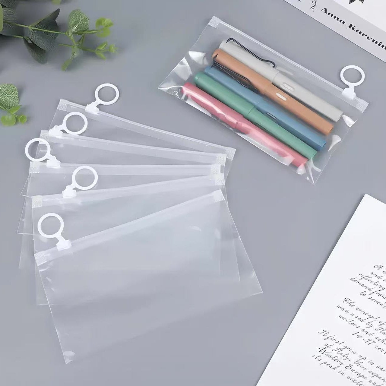 Transparent waterproof pen case