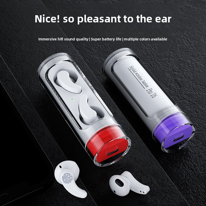 Transparent Wireless Bluetooth Earbuds with Digital Display