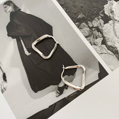 Trapezoid geometric earrings