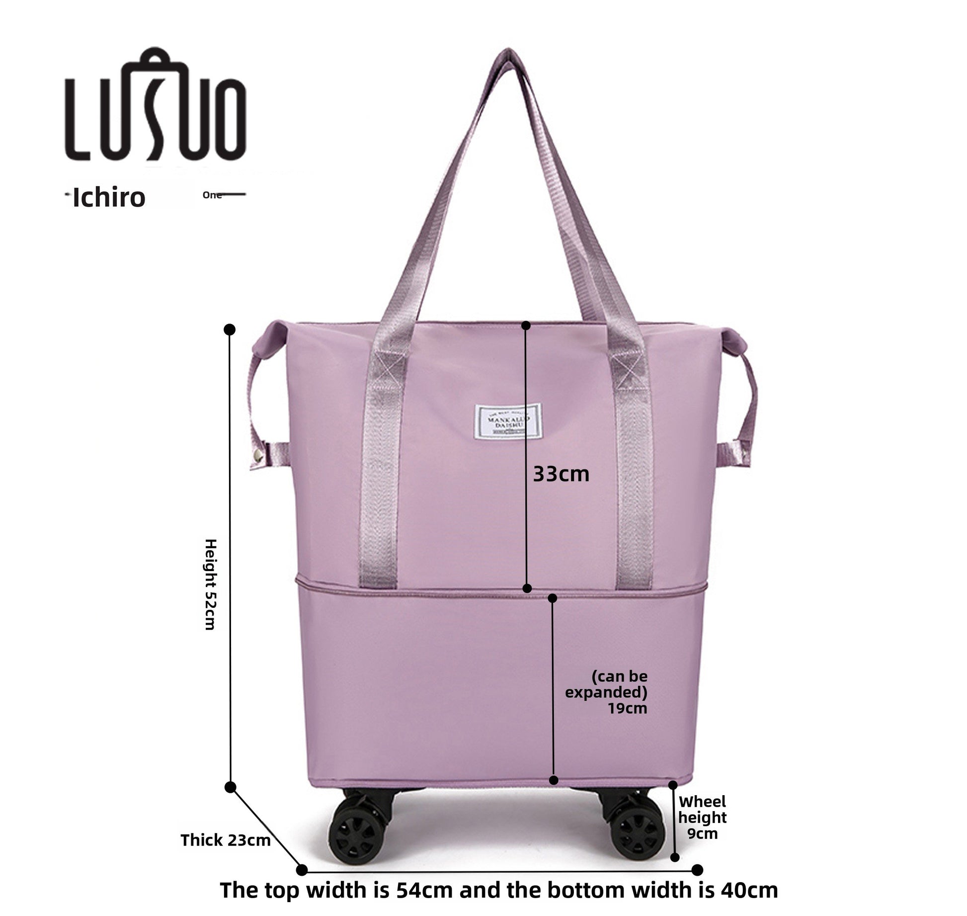 Travel Bag with Pulley Universal Wheel Wheels Women's Large Capacity Lightweight Foldable Draw-Bar Luggage Storage Luggage Bag