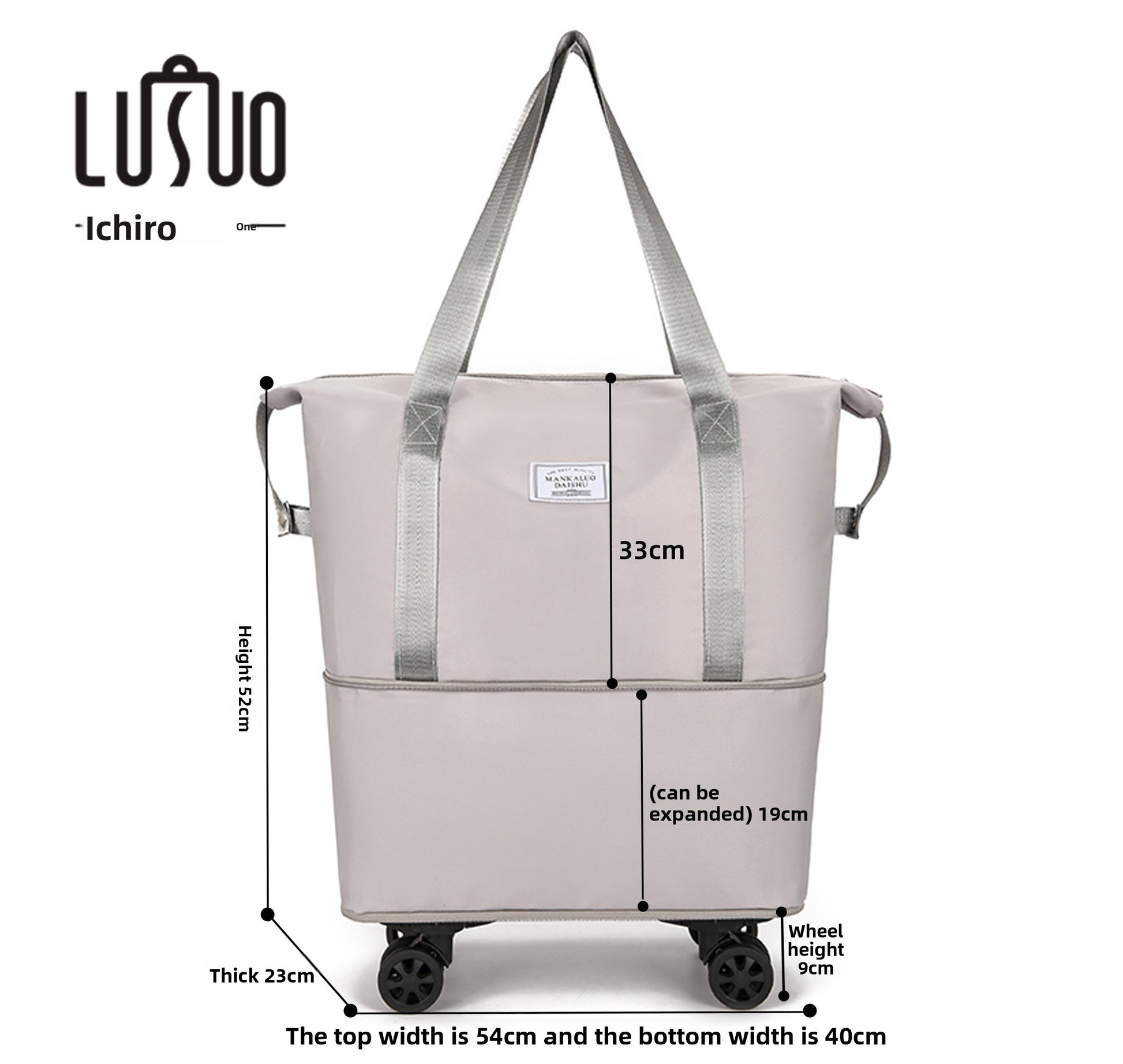 Travel Bag with Pulley Universal Wheel Wheels Women's Large Capacity Lightweight Foldable Draw-Bar Luggage Storage Luggage Bag