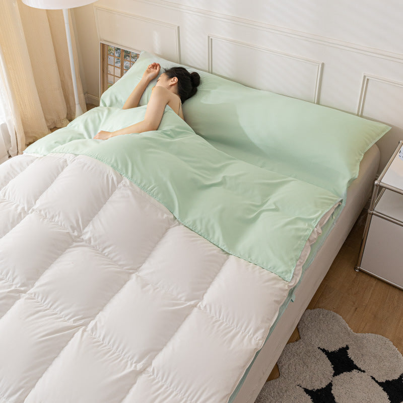 Travel-friendly sleeping bag and portable bed sheet