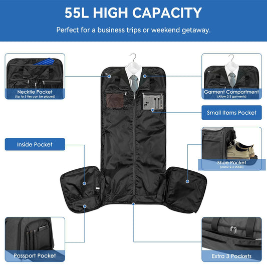 Travel Garment Bag with Shoe Compartment