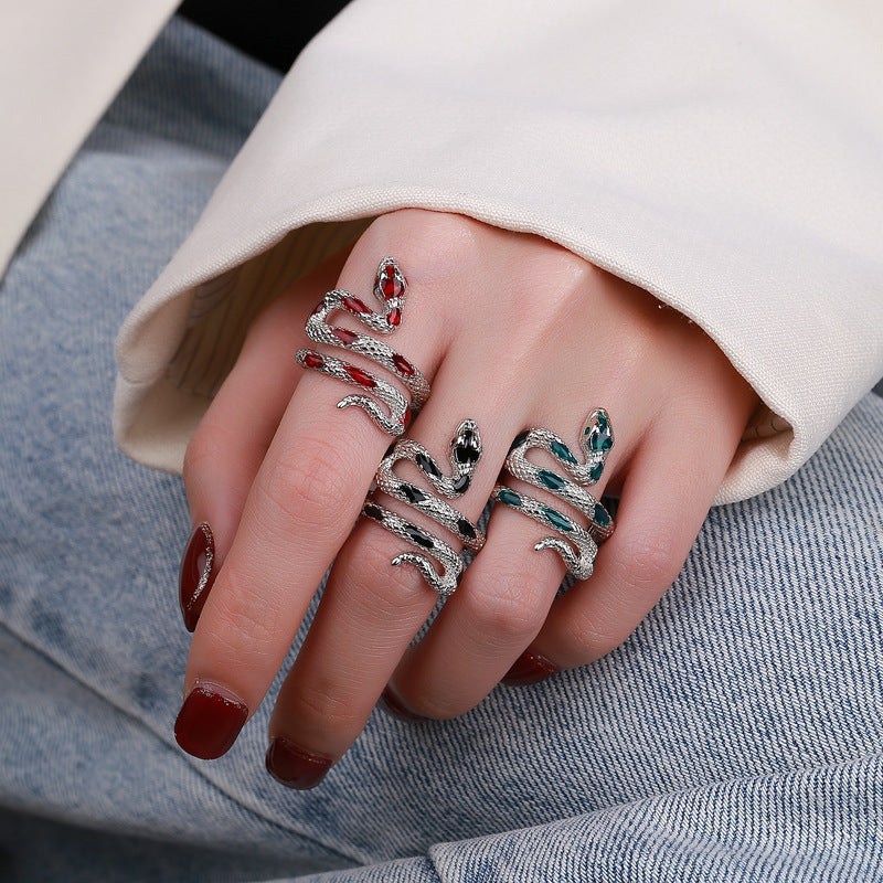 Trendy Adjustable Snake Design Copper Ring