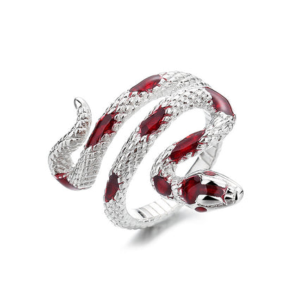 Trendy Adjustable Snake Design Copper Ring