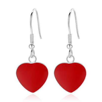 Trendy and fashionable red heart earrings