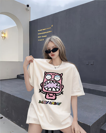 Trendy Cartoon Print Loose Fit T-Shirt