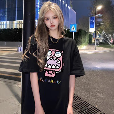 Trendy Cartoon Print Loose Fit T-Shirt
