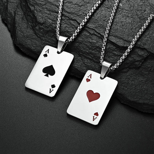 Trendy Geometric Spade Necklace - Hip Hop Titanium Steel Pendant