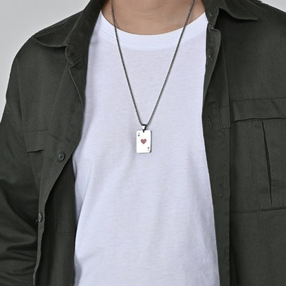 Trendy Geometric Spade Necklace - Hip Hop Titanium Steel Pendant