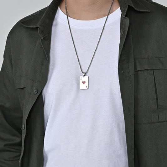 Trendy Geometric Spade Necklace - Hip Hop Titanium Steel Pendant
