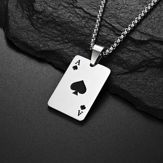 Trendy Geometric Spade Necklace - Hip Hop Titanium Steel Pendant