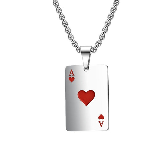 Trendy Geometric Spade Necklace - Hip Hop Titanium Steel Pendant