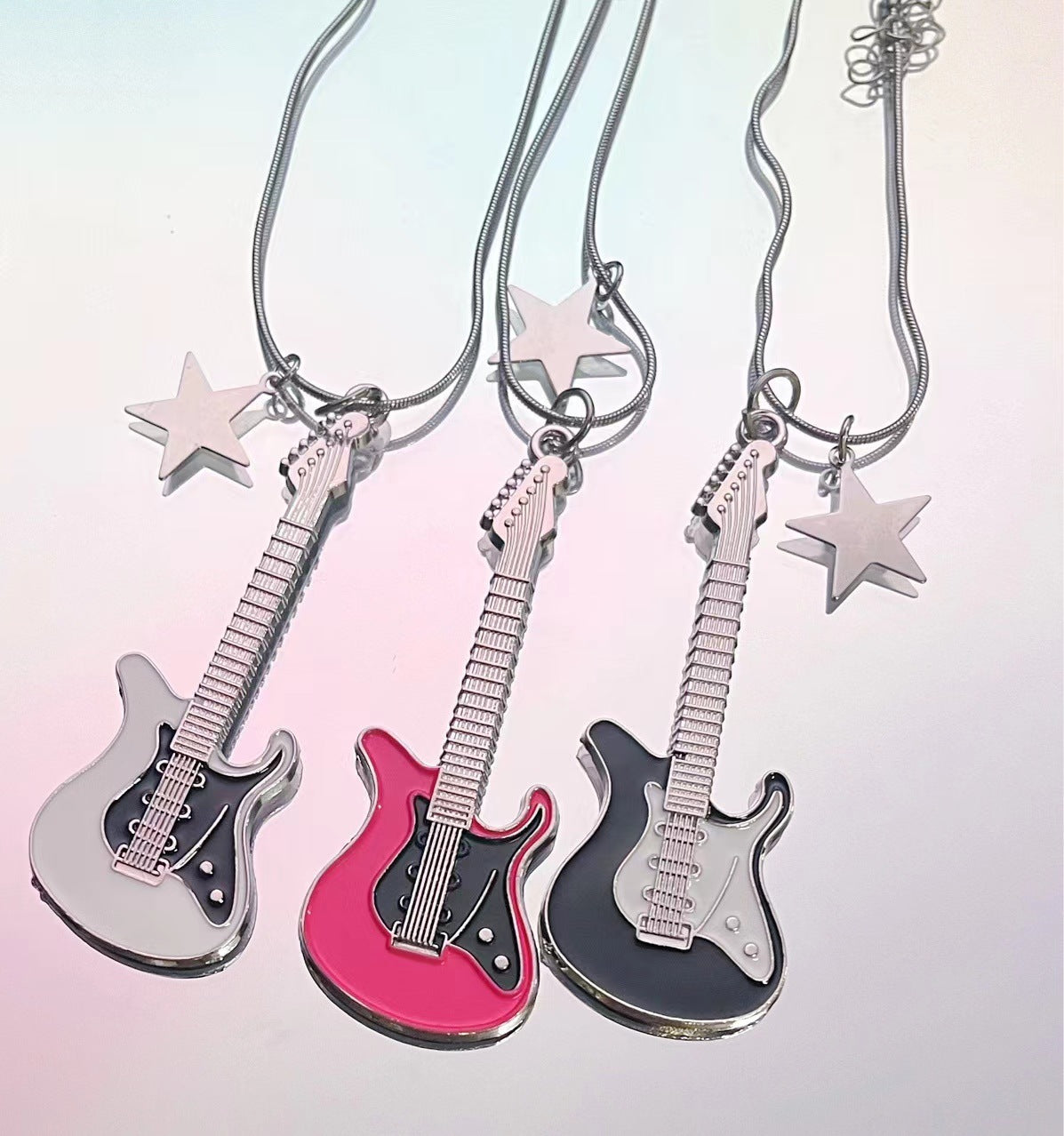 Trendy Guitar Pendant Necklace