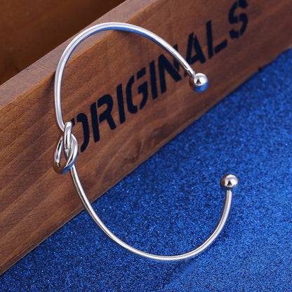 Trendy Heart Knotted Open Bracelet
