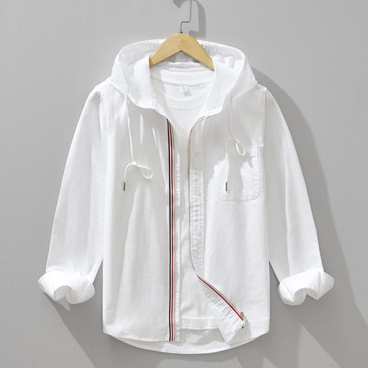 Trendy Hooded Long-Sleeve Shirt