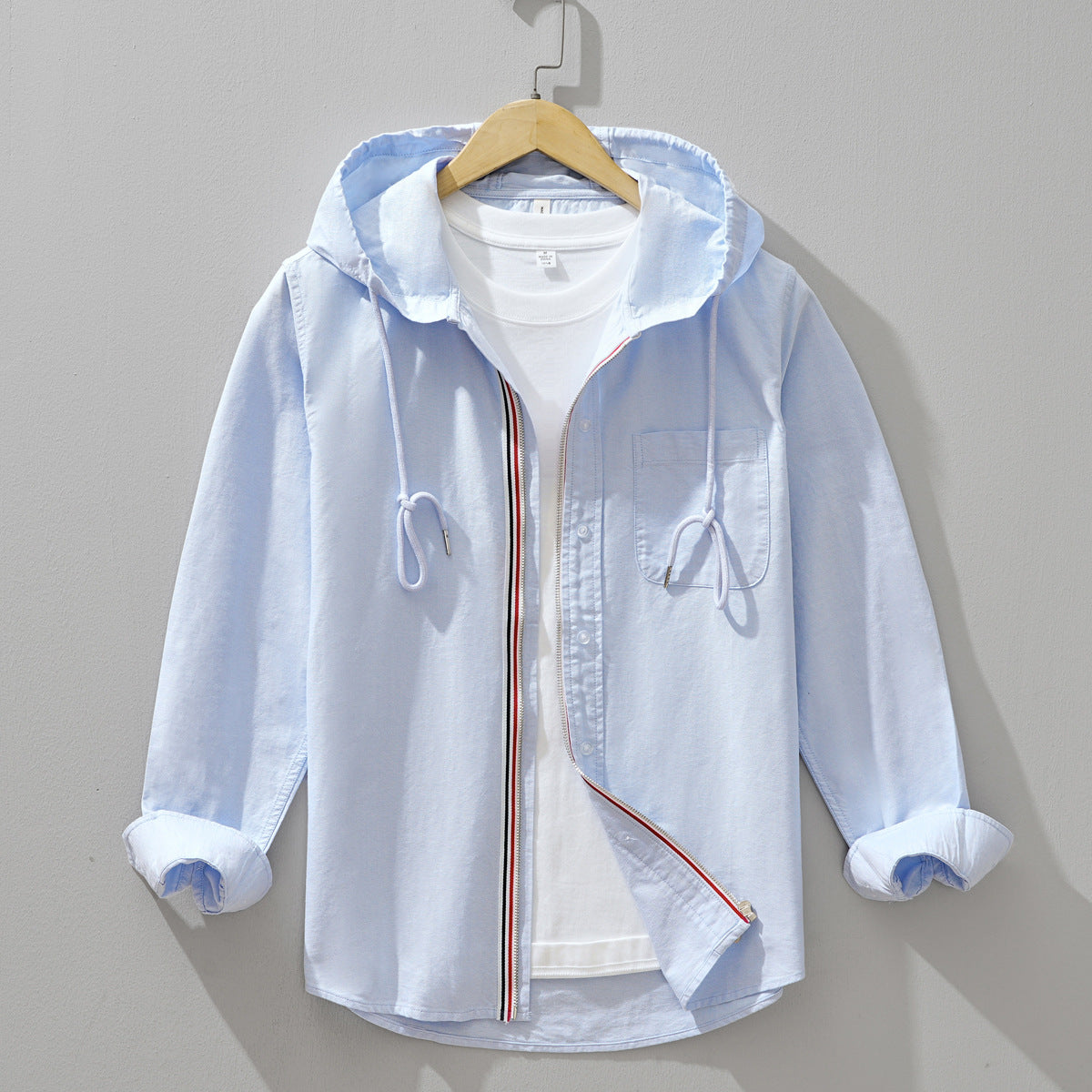 Trendy Hooded Long-Sleeve Shirt