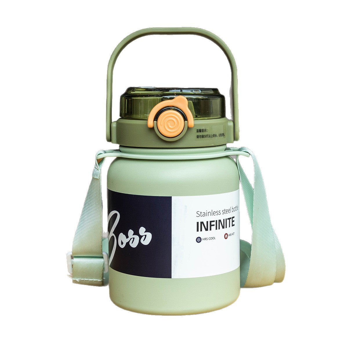 Trendy Large Capacity Stainless Steel Insulated Cup with Strap and Straw