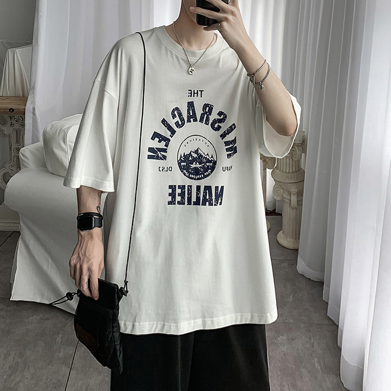 Trendy Men's Short Sleeve T-shirt - Loose Fit Casual Summer Top