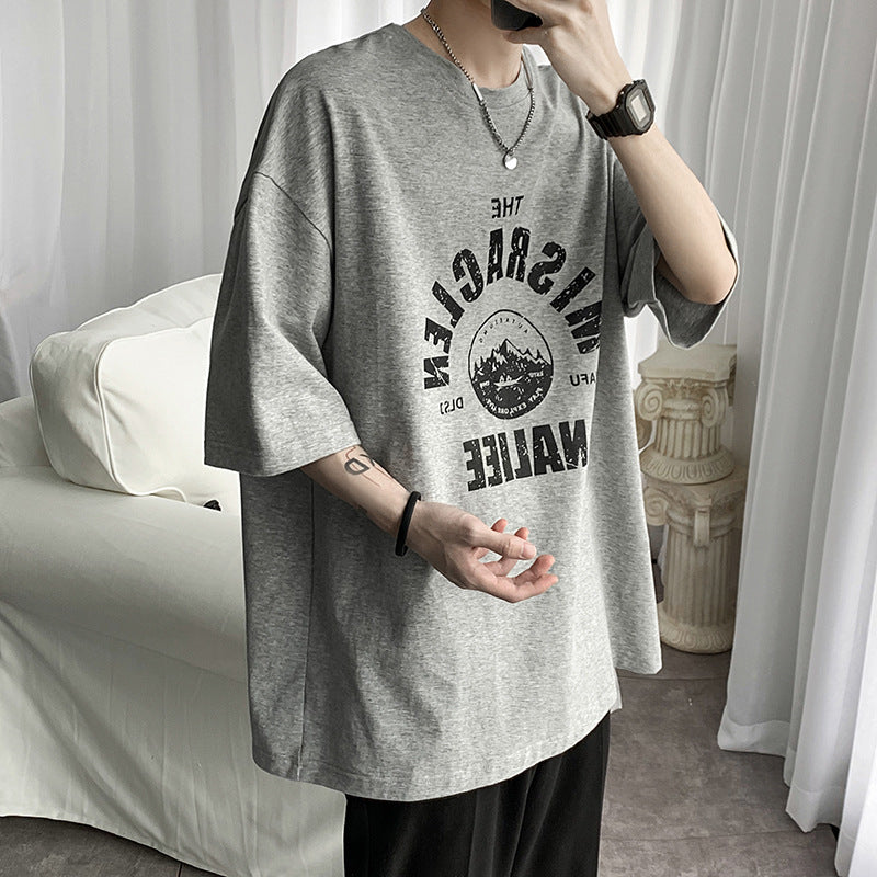 Trendy Men's Short Sleeve T-shirt - Loose Fit Casual Summer Top