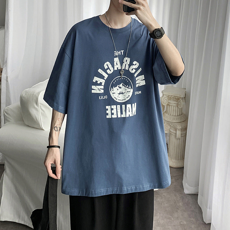 Trendy Men's Short Sleeve T-shirt - Loose Fit Casual Summer Top