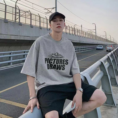 Trendy Men's Short Sleeve T-shirt - Loose Fit Casual Summer Top