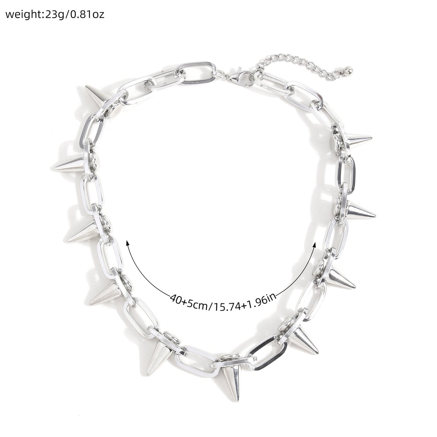 Trendy Personality Punk Hip-Hop Fashion Tassel Rivet Women's Necklace Cross-Border Temperament European and American Cross-Border Direct Sales Chain